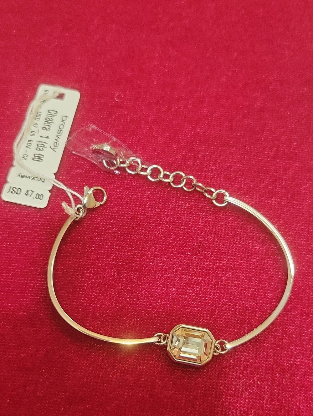 Gold-Tone Crystal Bangle Bracelet - Clear Stone